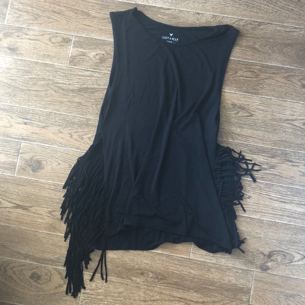 Soft and sexy black long tank